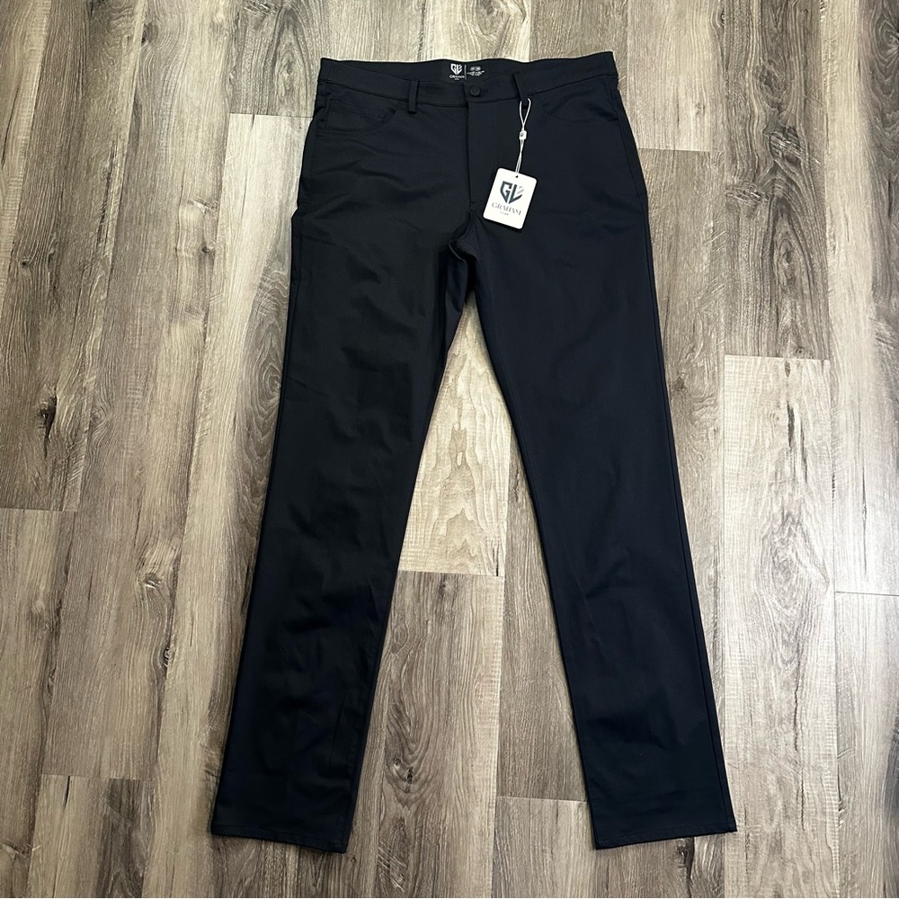 Graham Luxe Men's Emerson Golf Pants 34x34 Jet Black Performance Stretch NWT NEW